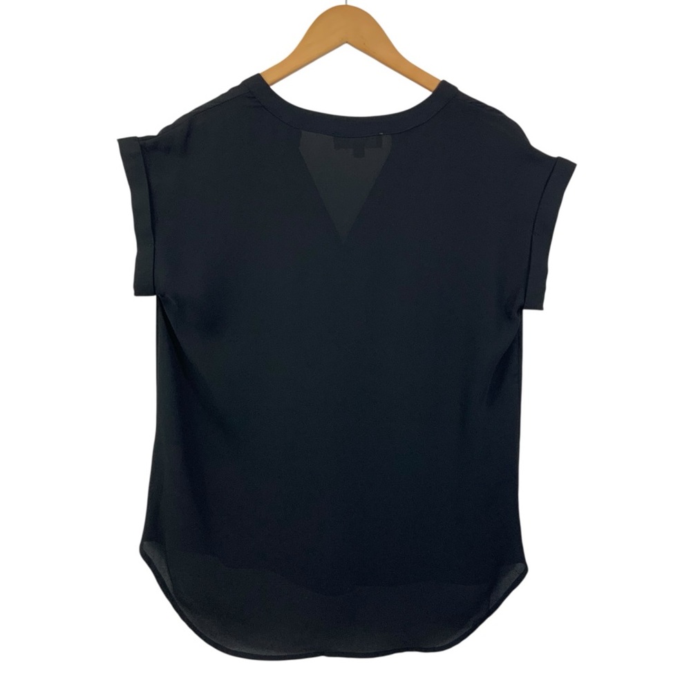 PHILOSOPHY Black V-Neck Short Sleeve Top Blouse Size Medium S25 - Picture 4 of 8